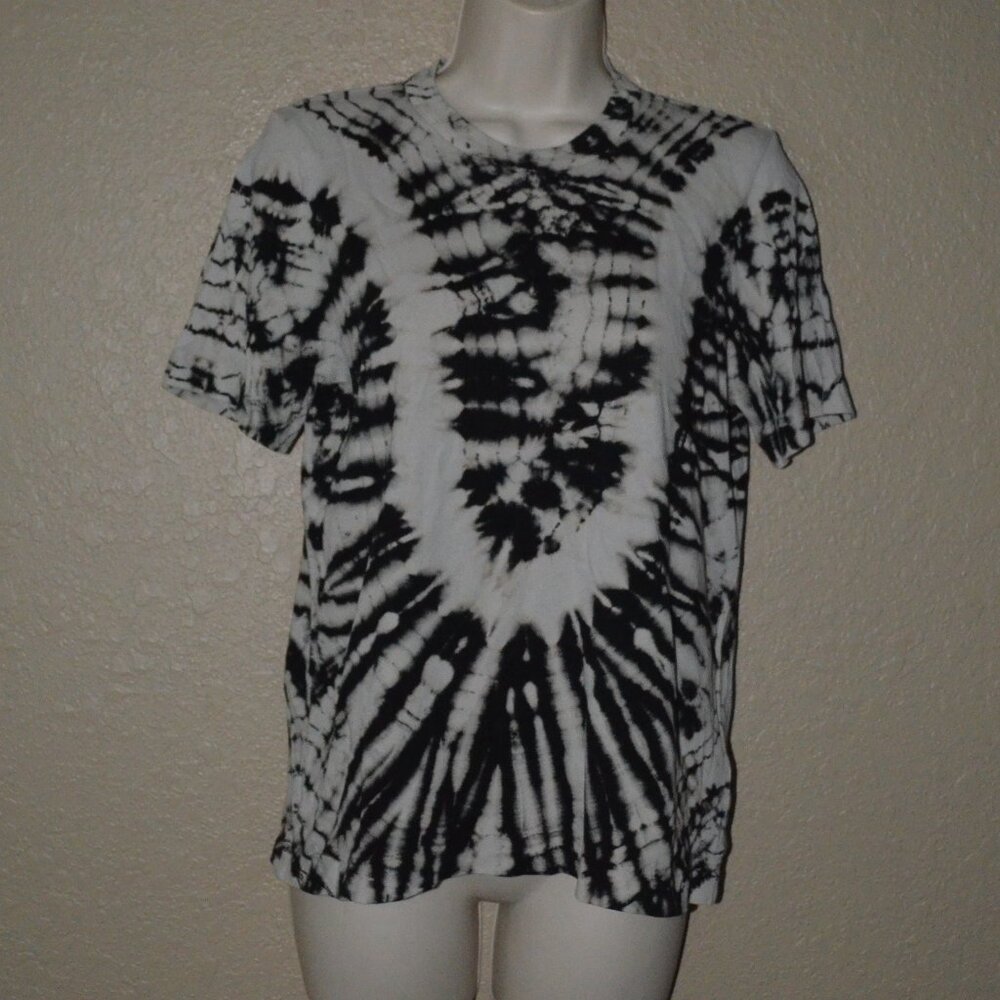 NWT $150 Raquel Allegra Black White Tie Dye Boy Tee T-Shirt - Picture 2 of 8